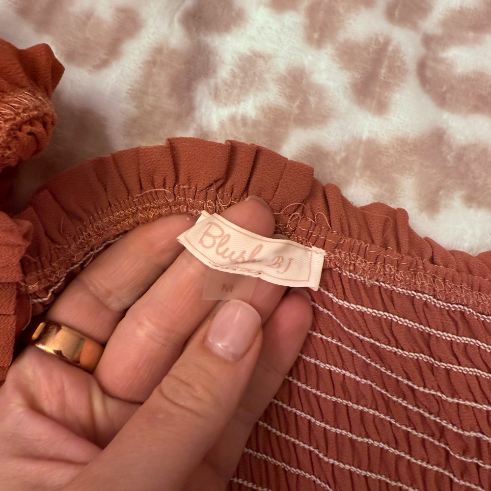 Terracotta Ruffled Crop Top - Picture 3 of 6
